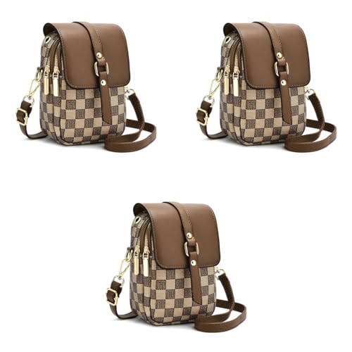 PALAY® Sling Bag for Women Crossbody Bag for Women Phone Bag Stylish PU Leather Mobile Cell Phone Holder Pocket Purse Wallet Sling Bag Mini Shoulder Bags (Brown) 3 PCS PALAY® Sling Bag for Women Crossbody Bag for Women Phone Bag Stylish PU Leather Mobile Cell Phone Holder Pocket Purse Wallet Sling Bag Mini Shoulder Bags (Brown) 3 PCS
